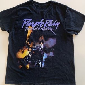 Purple Rain Prince & the Revolution Soft Dark Black Tee, XS